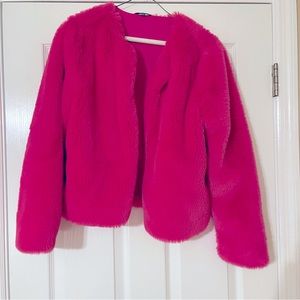 Taylor Swift The Eras Tour Outfit- Hot Pink Faux Fur Coat